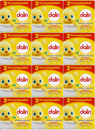 Dalin Bebek Sabunu 100GR (36 Lı Set) Hassas Ciltler İçin Kutu (12PK*3)