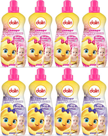 Dalin Çamaşır Yumuşatıcı Konsantre 1500ML Bahar Ninnisi + 1500ML Düş Bahçesi (Karma 8 Li Set)