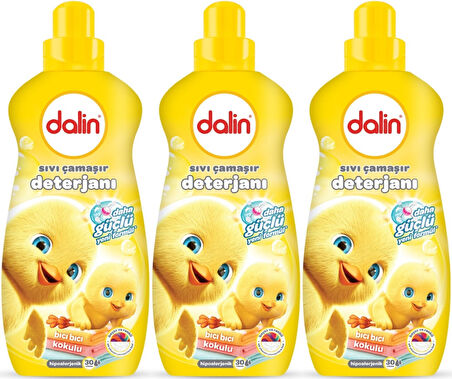 Dalin Çamaşır Deterjanı 1.5LT Bıcı Bıcı Kokulu (Hassas ve Hipoalerjenik Formül) (3 Lü Set)