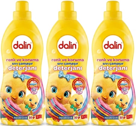 Dalin Sıvı Çamaşır Deterjanı 1500 ML Renk ve Koruma (Hipoalerjenik) (3 Lü Set)