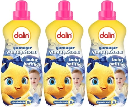Dalin Çamaşır Yumuşatıcı 1500ML Bulut Hafifliği (Hipoalerjenik) (3 Lü Set)