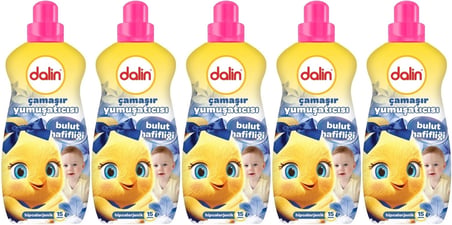Dalin Çamaşır Yumuşatıcı 1500ML Bulut Hafifliği (Hipoalerjenik) (5 Li Set)