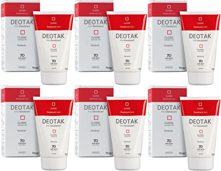 Deotak Krem Deodorant Unisex 35ML Classic (Normal Cilt) (6 Lı Set)