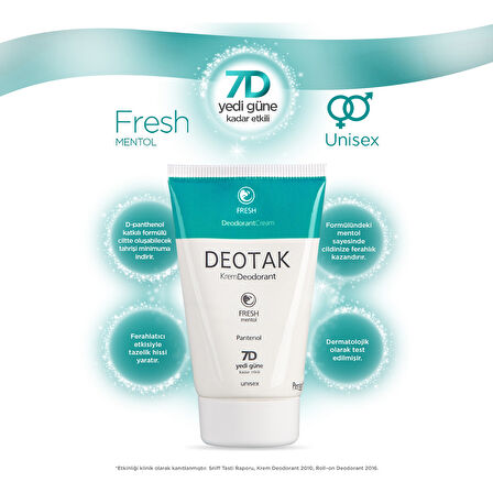 Deotak Krem Deodorant 35ML Fresh (Mentol) (4 Lü Set)