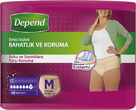 Depend Emici Külot Hasta Bezi Medium - Orta Kadın 40 Adet (4PK*10)