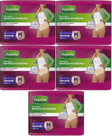 Depend Emici Külot Hasta Bezi Medium - Orta Kadın 50 Adet (5PK*10)