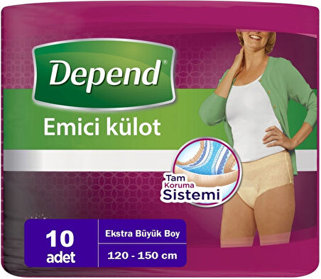 Depend Emici Külot Hasta Bezi XL - Extra Büyük Kadın 60 Adet (6PK*10)