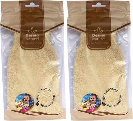 Derma Naturel Bebek Banyo Eldiveni Hassas Ciltlere Özel (15*24CM) MS-01 (2 Li Set)