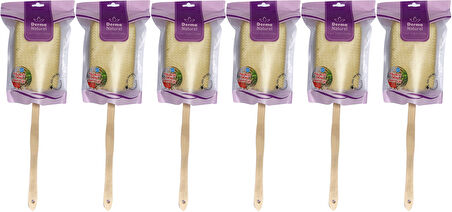 Derma Naturel Palmiye Örme Sopalı Banyo Sırt Lifi (8*24CM) MS-09 (6 Lı Set)