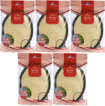 Derma Naturel Örme Banyo Yüz Lifi (15*24CM) MS-02 (5 Li Set)