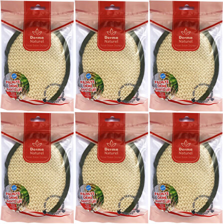 Derma Naturel Örme Banyo Yüz Lifi (15*24CM) MS-02 (6 Lı Set)