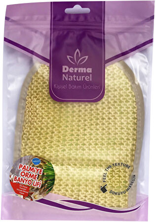 Derma Naturel Palmiye Lifi Örme Banyo Eldiveni (15*24CM) MS-04 (5 Li Set)