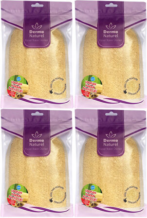 Derma Naturel Loofah Kabak Havlu Banyo Eldiveni (15*24CM) MS-11 (4 Lü Set)