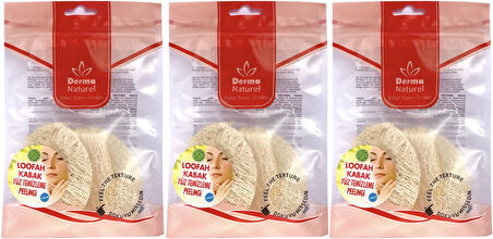 Derma Naturel Loofah Yüz Temizleme (Sivilce ve Siyah Noklar için) Peeling MS-06 (3 Lü Set)