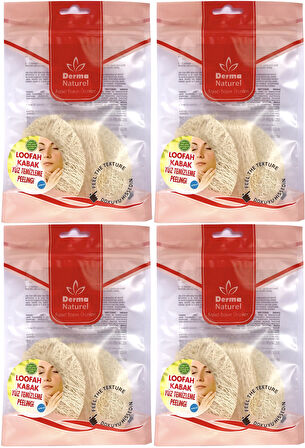 Derma Naturel Loofah Yüz Temizleme (Sivilce ve Siyah Noklar için) Peeling MS-06 (4 Lü Set)