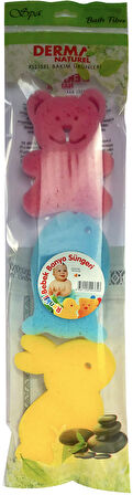 Derma Naturel 3 Lü Renkli Bebek Banyo Süngeri (6 Lı Set)