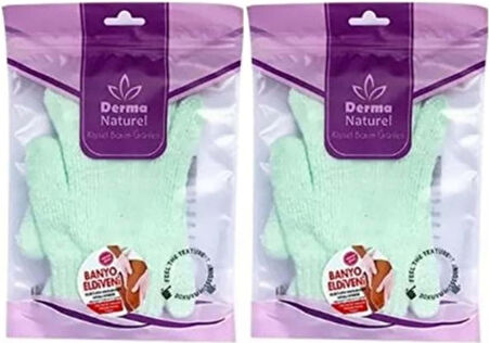 Derma Naturel Parmaklı Banyo Eldiveni MS-23 (2 Li Set)