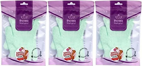 Derma Naturel Parmaklı Banyo Eldiveni MS-23 (3 Lü Set)