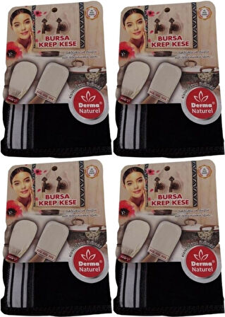 Derma Naturel Krep Kese - Siyah MS-28 (4 Lü Set)