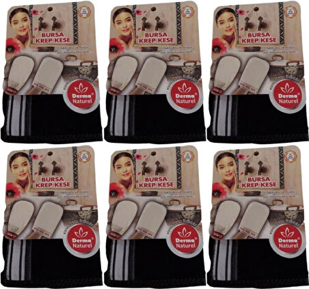 Derma Naturel Krep Kese - Siyah MS-28 (6 Lı Set)