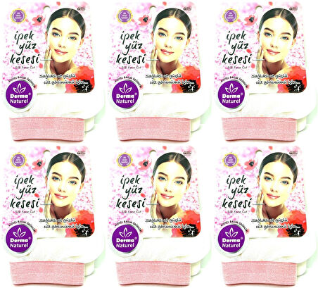 Derma Naturel İpek Yüz Kesesi MS-31 (6 Lı Set)