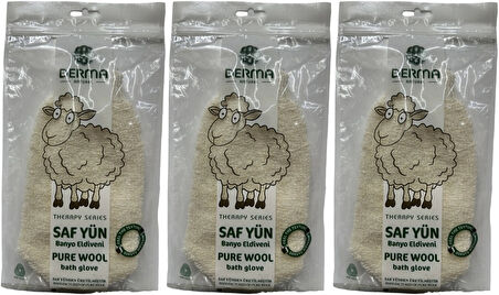 Derma Naturel Therapy Saf Yün Banyo Eldiveni T-485 (3 Lü Set)