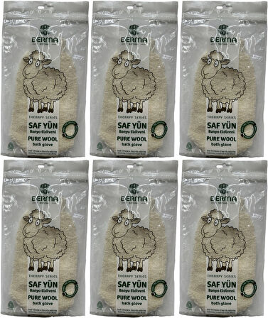 Derma Naturel Therapy Saf Yün Banyo Eldiveni T-485 (6 Lı Set)