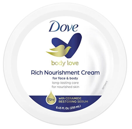 Dove Besleyici El ve Vücut Bakım Kremi 250ML Rich Nourishment Cream (Mavi) (6 Lı Set)