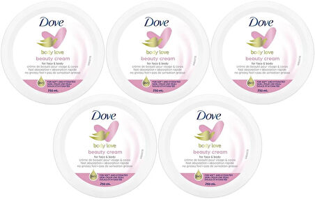 Dove Besleyici El ve Vücut Bakım Kremi 250ML Beauty Cream (Pembe) (5 Li Set)