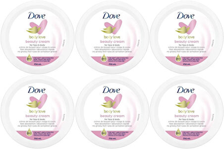 Dove Besleyici El ve Vücut Bakım Kremi 250ML Beauty Cream (Pembe) (6 Lı Set)