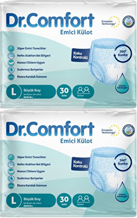 Dr.Comfort Hasta Bezi Yetişkin Emici Külot L-Büyük 60 Adet (2Pk*30)