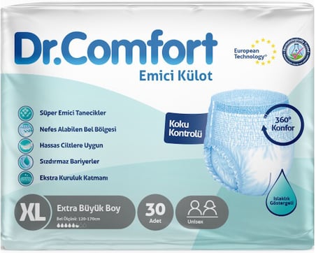 Dr.Comfort Hasta Bezi Yetişkin Emici Külot Ekstra Büyük (XL) 60 Adet (2Pk*30)