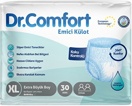 Dr.Comfort Hasta Bezi Yetişkin Emici Külot Ekstra Büyük (XL) 120 Adet (4Pk*30)