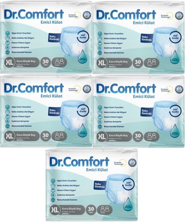 Dr.Comfort Hasta Bezi Yetişkin Emici Külot Ekstra Büyük (XL) 150 Adet (5Pk*30)
