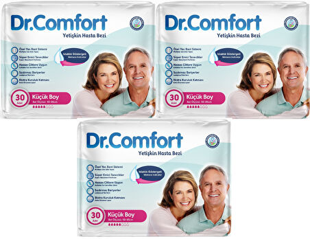 Dr.Comfort Yetişkin Hasta Bezi Bel Bantlı Tekstil Yüzeyli S - Küçük - Small 90 Adet (3PK*30)