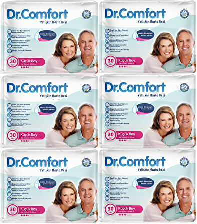 Dr.Comfort Yetişkin Hasta Bezi Bel Bantlı Tekstil Yüzeyli S - Küçük - Small 180 Adet (6PK*30)