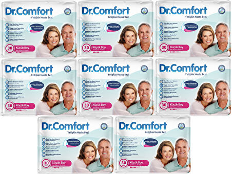 Dr.Comfort Yetişkin Hasta Bezi Bel Bantlı Tekstil Yüzeyli S - Küçük - Small 240 Adet (8PK*30)