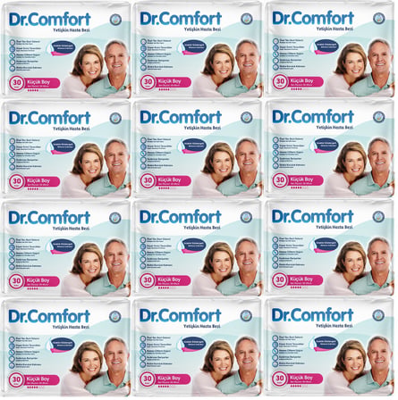 Dr.Comfort Yetişkin Hasta Bezi Bel Bantlı Tekstil Yüzeyli S - Küçük - Small 360 Adet (12PK*30)