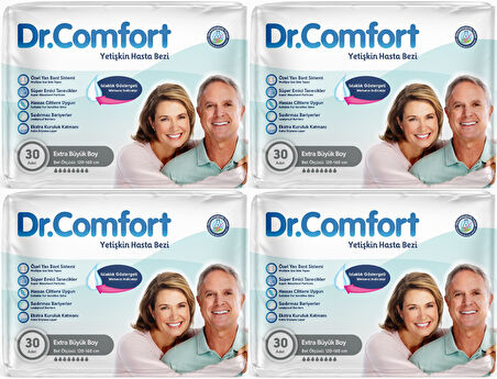 Dr.Comfort Yetişkin Hasta Bezi Bel Bantlı Tekstil Yüzeyli  XL - Ekstra Büyük 120 Adet (4PK*30)