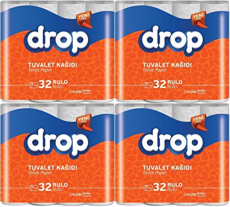 Drop Tuvalet Kağıdı Çift Katlı 128 Li Paket (4PK*32)