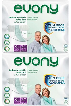 Hasta Bezi Yetişkin Bel Bantlı Tekstil Yüzey Extra Large- Ekstra Büyük Boy 60 Adet (2pk*30)