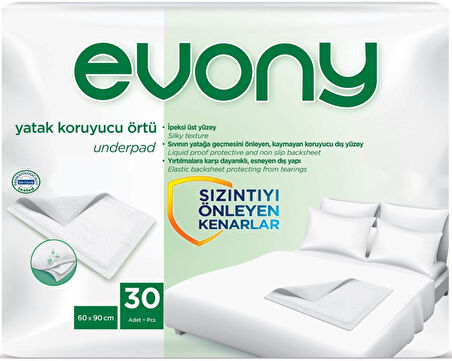 Evony Premium Hasta Bezi Yetişkin Bel Bantlı Tekstil Yüzey Orta 120 Adet+Yatak Koruyucu Örtü 60 Adet