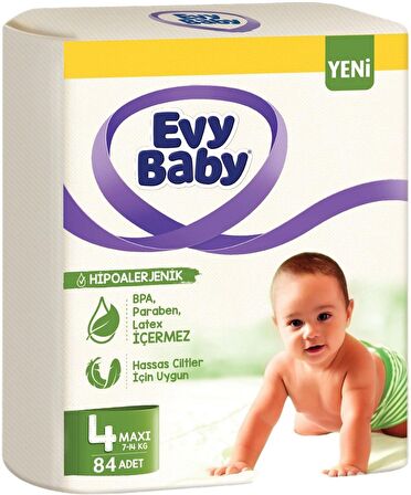 Evy Baby Bebek Bezi Beden:4 (7-14KG) Maxi 168 Adet Ekonomik Süper Fırsat Pk