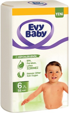 Evy Baby Bebek Bezi Beden:6 (15+KG) Ekstra Large 224 Adet Avantaj Süper Fırsat Pk