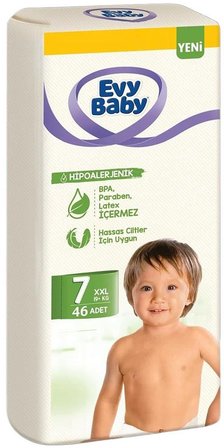 Evy Baby Bebek Bezi 7 Beden 19+ KG XXLarge 92 Adet Ekonomik Süper Fırsat Pk