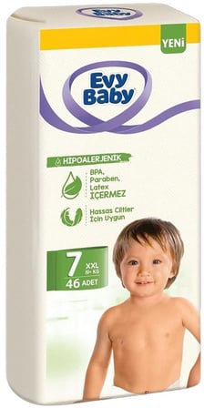 Evy Baby Bebek Bezi 7 Beden 19+ KG XXLarge 184 Adet Avantaj Süper Fırsat Pk