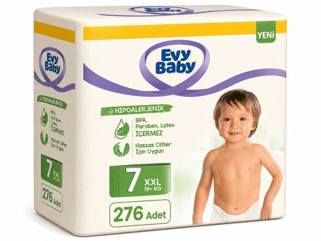 Evy Baby Bebek Bezi 7 Beden 19+ KG XXLarge 276 Adet Ekstra Süper Fırsat Pk