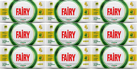 Fairy Yüzey Temizlik Havlusu 100 Yaprak Limon Yağlı - Beyaz Sirke - Karbonat (9 Lu Set) 900 Yaprak