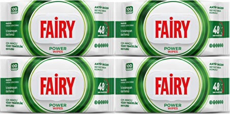 Fairy Yüzey Temizlik Havlusu 100 Yaprak Aktif Oksijen - Beyaz Sirke - Karbonat (4 Lü Set) 400 Yaprak