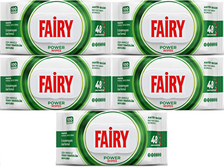 Fairy Yüzey Temizlik Havlusu 100 Yaprak Aktif Oksijen - Beyaz Sirke - Karbonat (5 Li Set) 500 Yaprak